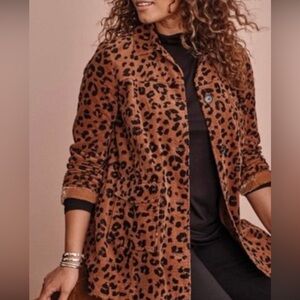 J.Jill Leopard Print Corduroy Jacket 2X | Swing Back | EUC